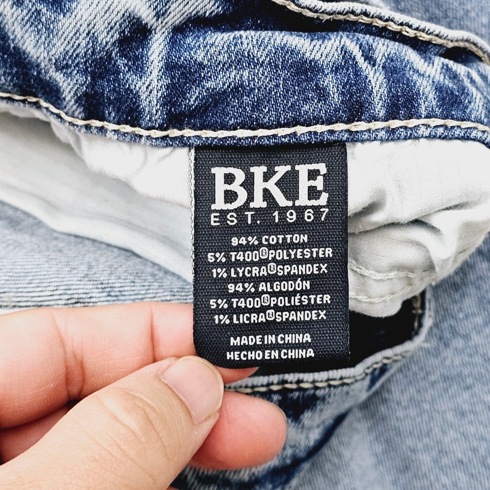 BKE Jake Straight Jeans Men 32W 33L Buckle Blue Stretch Denim Western - Picture 5 of 13